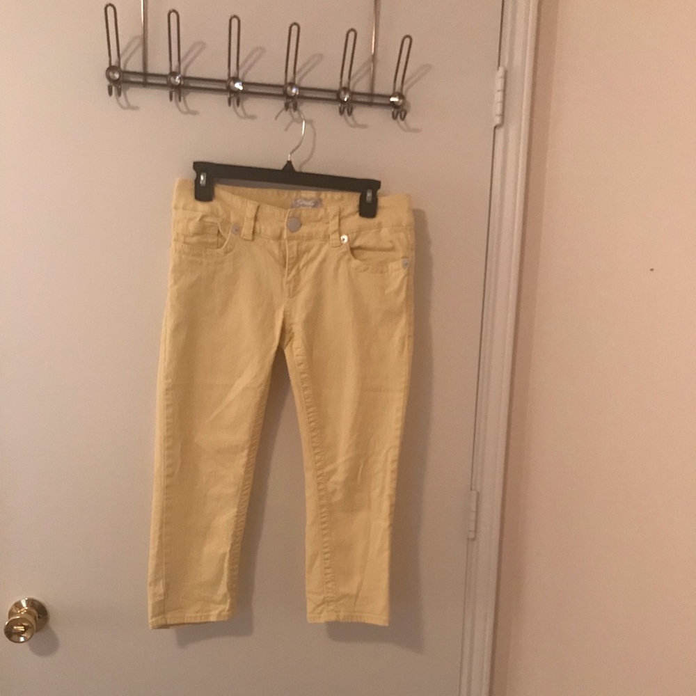 Seven7 yellow cropped jeans